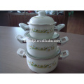 elegant royal hot enamel pot sets with plastic handle
